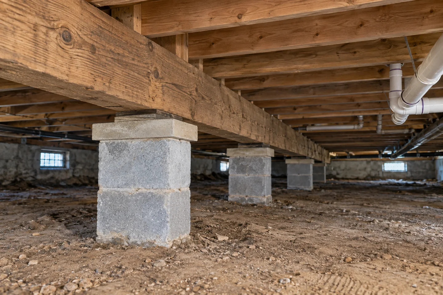Service illustration: pier and beam foundation repair